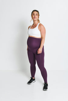 Legging de sport de grossesse Focus - Mulberry Plum