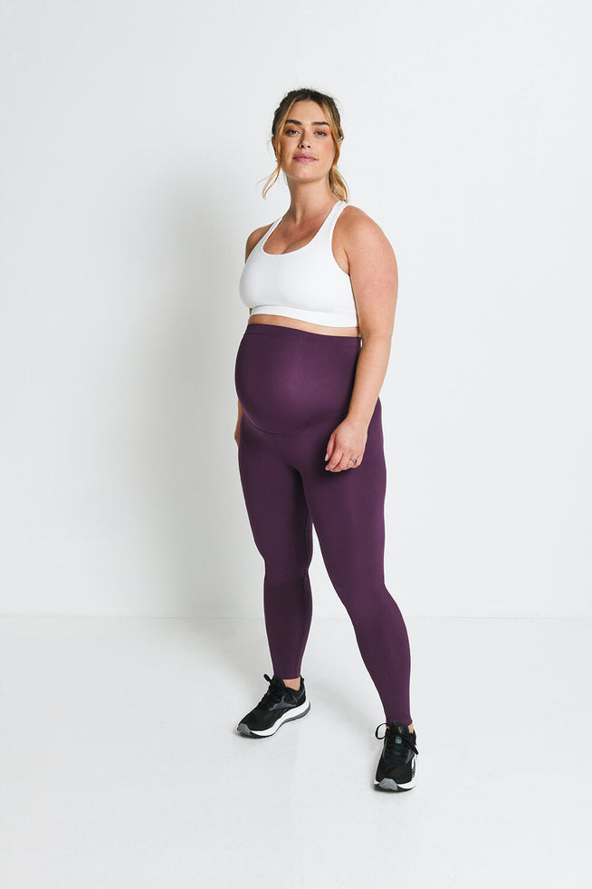 Legging de sport de grossesse Focus - Mulberry Plum