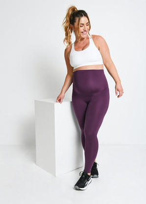 Legging de sport de grossesse Focus - Mulberry Plum