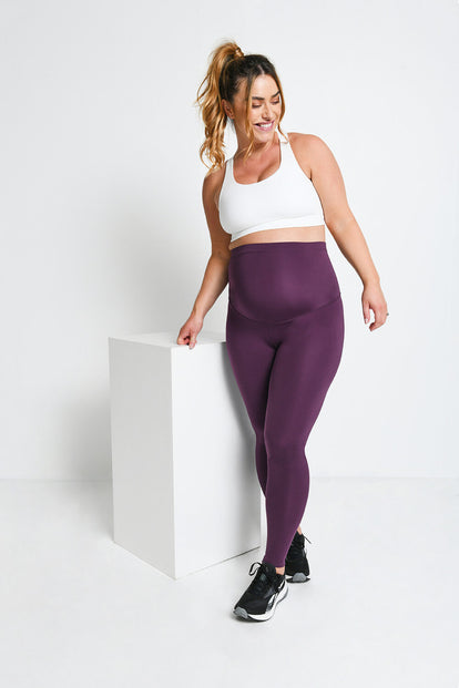 Legging de sport de grossesse Focus - Mulberry Plum