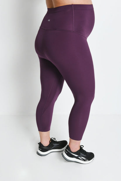 Legging de sport court de grossesse Focus - Mulberry Plum