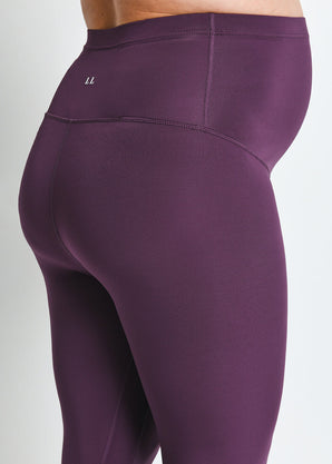 Legging de sport court de grossesse Focus - Mulberry Plum