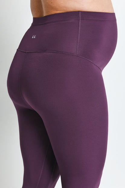 Legging de sport court de grossesse Focus - Mulberry Plum