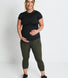 Legging de sport court de grossesse Focus - Olive Vert