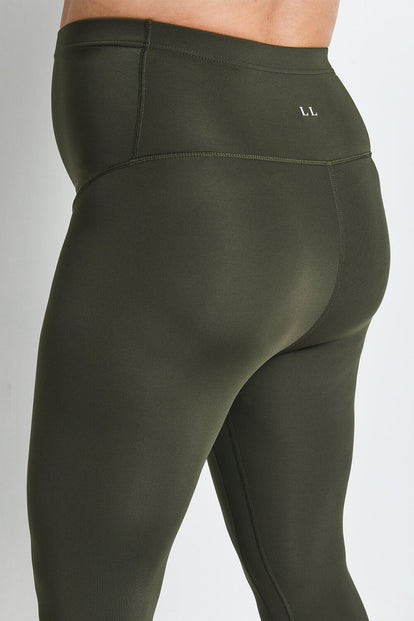 Legging de sport court de grossesse Focus - Olive Vert