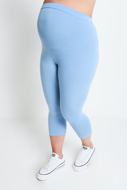 Legging de grossesse court Everyday - Powder Bleu