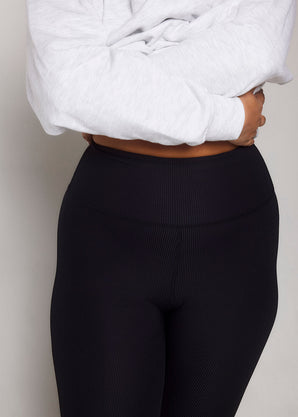 Legging côtelé grande taille - Noir