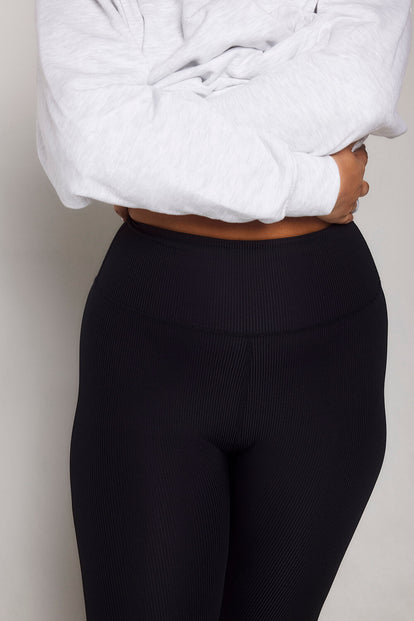 Legging côtelé grande taille - Noir