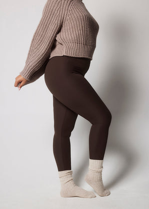 Legging côtelé grande taille - Espresso Brown