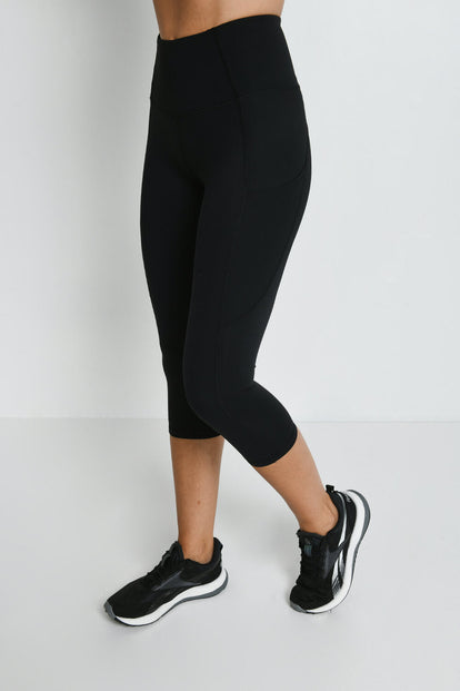 Legging de sport court taille haute Energise - Midnight Noir