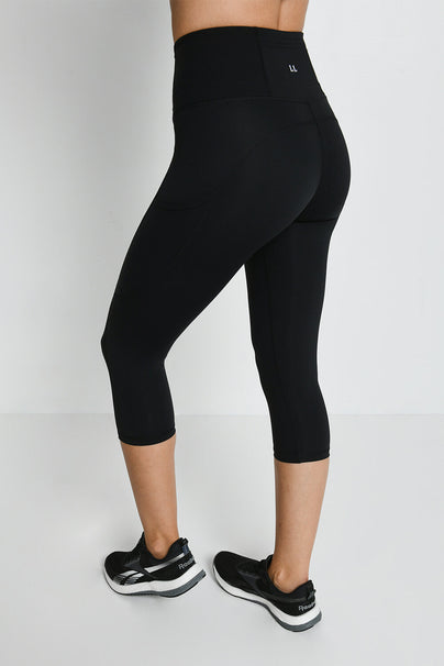 Legging de sport court taille haute Energise - Midnight Noir