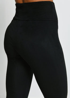 Legging effet daim - Noir