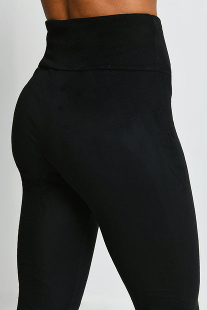 Legging effet daim - Noir