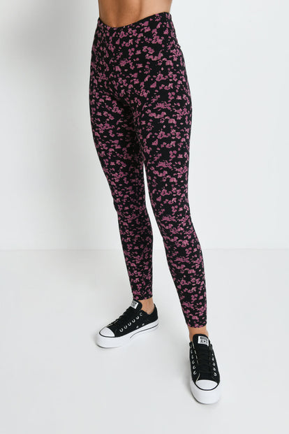 Legging taille haute Everyday - Noir/Burgunder Floral