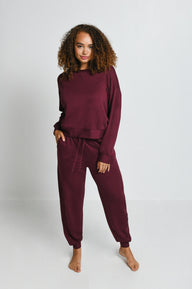 Pantalon de jogging Lounge-Luxe - Dark Cherry