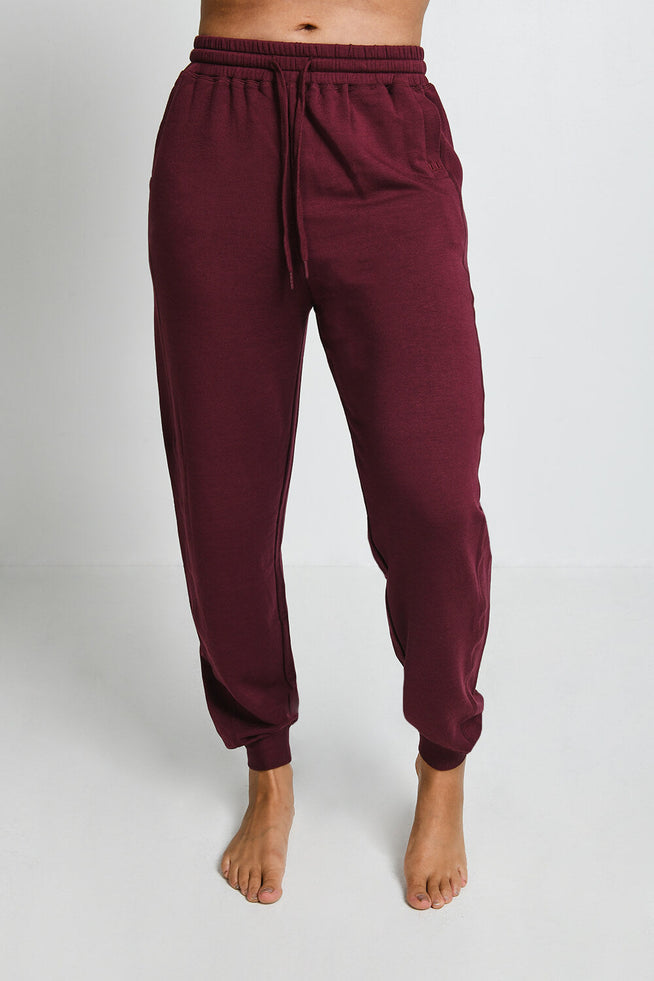 Pantalon de jogging Lounge-Luxe - Dark Cherry