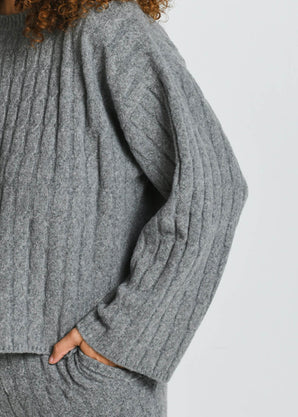 Pull torsadé - Gris