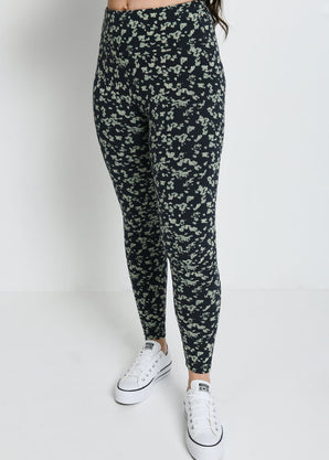 Legging taille haute Everyday - Marine/Vert Floral