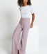 Pantalon lounge évasé maille tricot - Rose