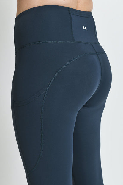 Legging de sport court taille haute Energise - Thunder Bleu