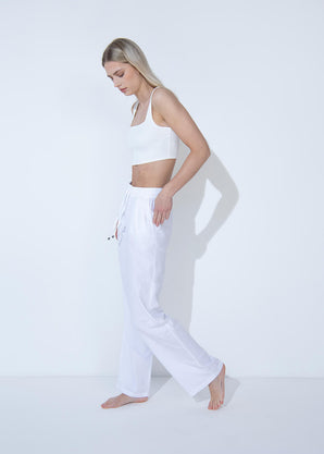 Pantalon en lin Everyday - Blanc