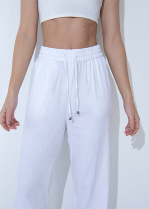 Pantalon en lin Everyday - Blanc