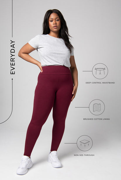 Legging taille haute Everyday - Burgunder