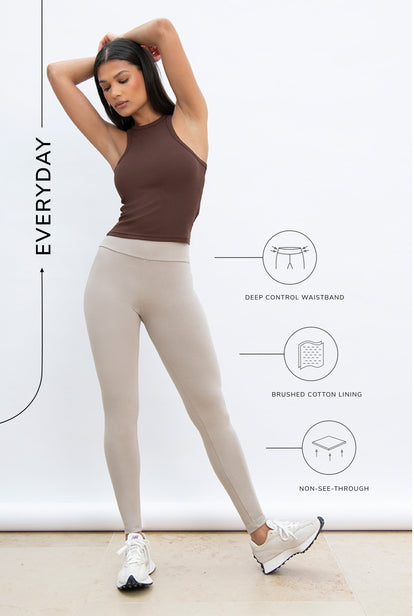 Legging taille haute Everyday - Oatmeal Avione