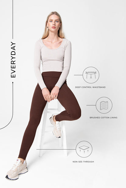 Legging taille haute Everyday - Chocolat